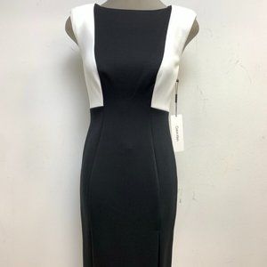 NEW Calvin Klein NWOT BLACK/CREAM Color Block Sheath Dress